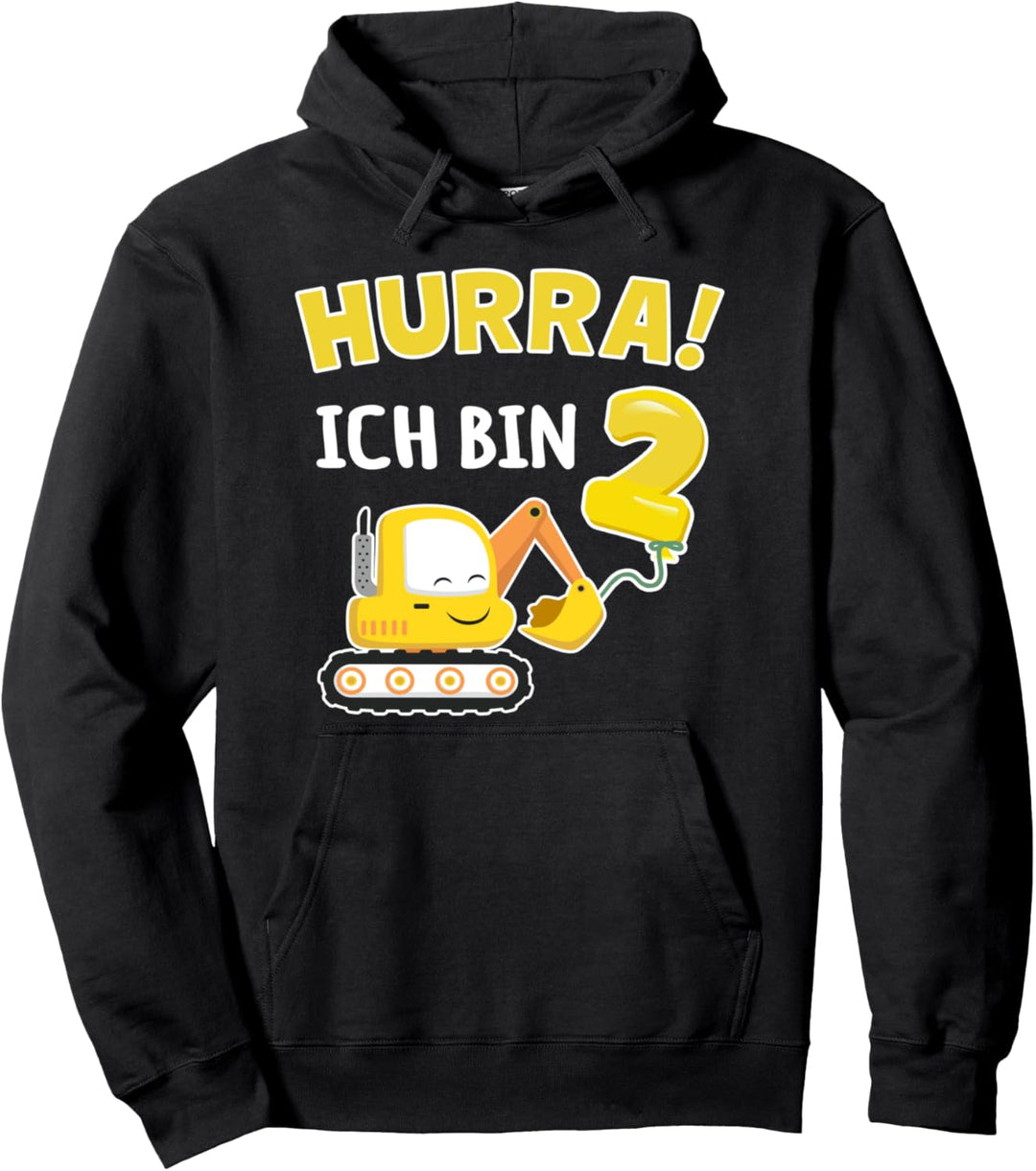 Ich Bin 2 Jahre Alt Bagger Radlader 2. Geburtstag Junge Pullover Hoodie