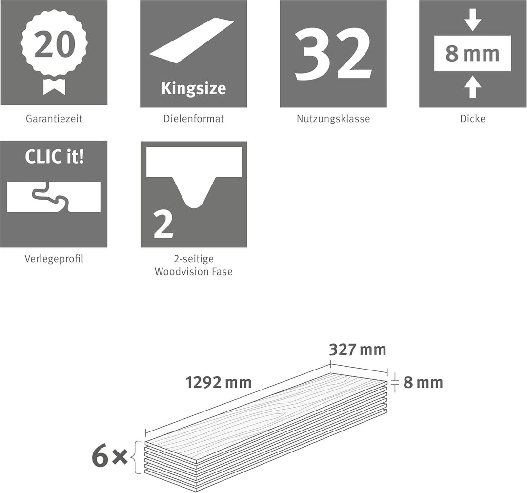 EGGER NatureSense Laminat EL2092 Ortega Eiche natur 1292x327x8mm (2,535m²) 2,535m² | Boden, 2,535m²
