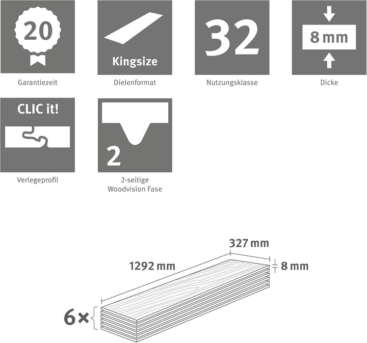 EGGER NatureSense Laminat EL2092 Ortega Eiche natur 1292x327x8mm (2,535m²) 2,535m² | Boden, 2,535m²