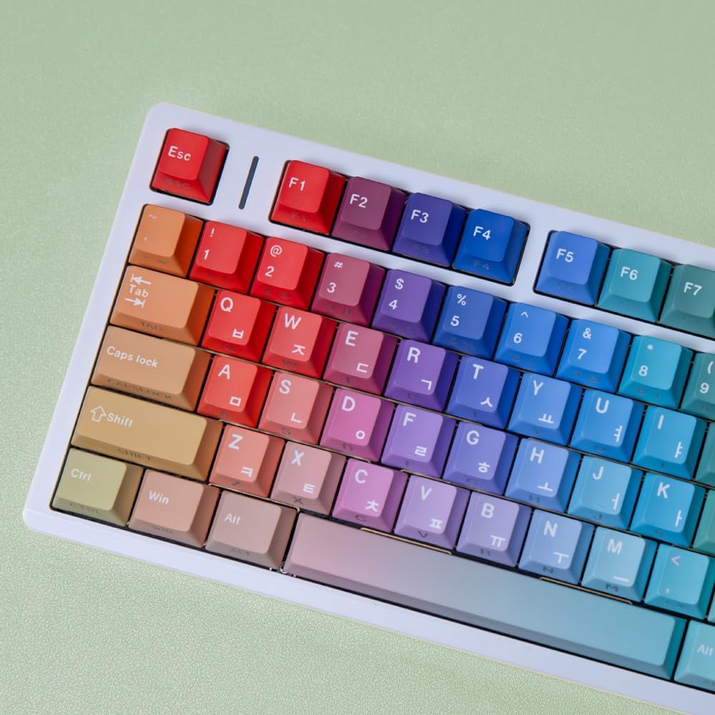 Shine Through Side Gradient Rainbow Keycaps PBT Cherry Keycap für Mechanische Tastatur A