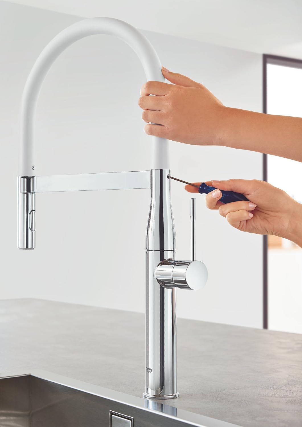 GROHE | Schlauchauslauf für Essence Küchenarmatur | marmor | 30321MW0 Marmor Extra Schlauchauslauf f