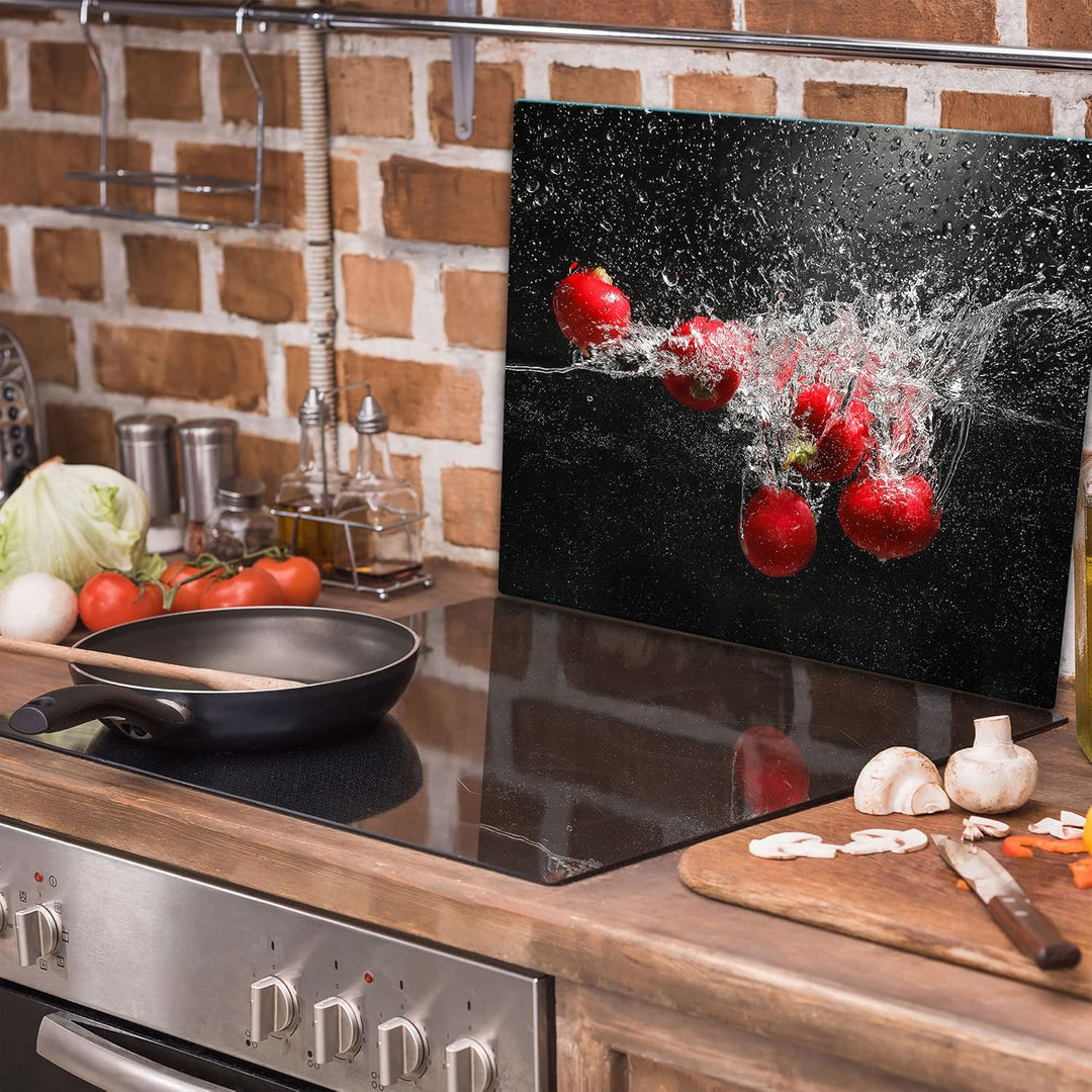 TMK ArtDeko Herdabdeckplatte 1 Teilig 60x52 cm - Spritzschutz Herdabdeckung – Herdschutz aus Sicherh