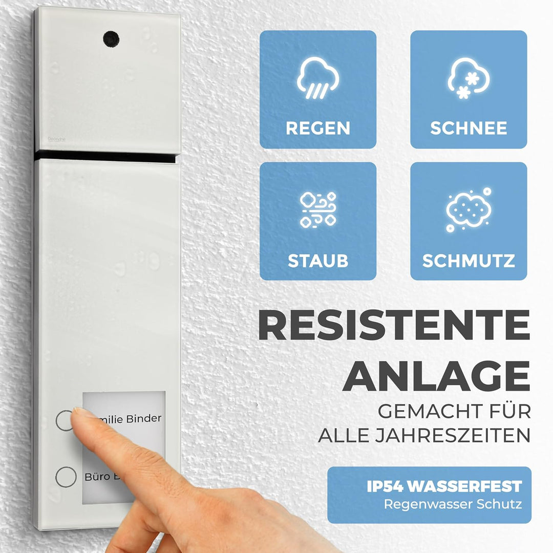 DOORLINE® Video Türklingel mit Kamera kabellos [kompatibel mit Fritz!Box und App-Steuerung] weiss |