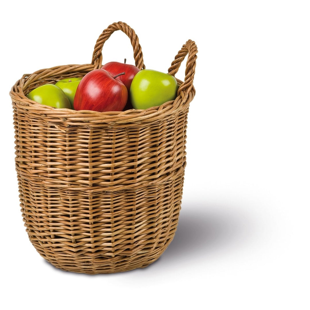 Gartenkorb Pflückkorb rund, braun, Ø 26cm x H 28/35cm