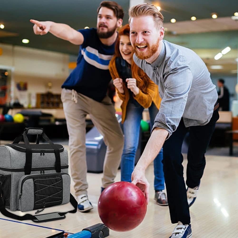 Pyatofly Bowlingtasche und gepolsterte Trennwand für Doppelball, 1 Paar Bowling