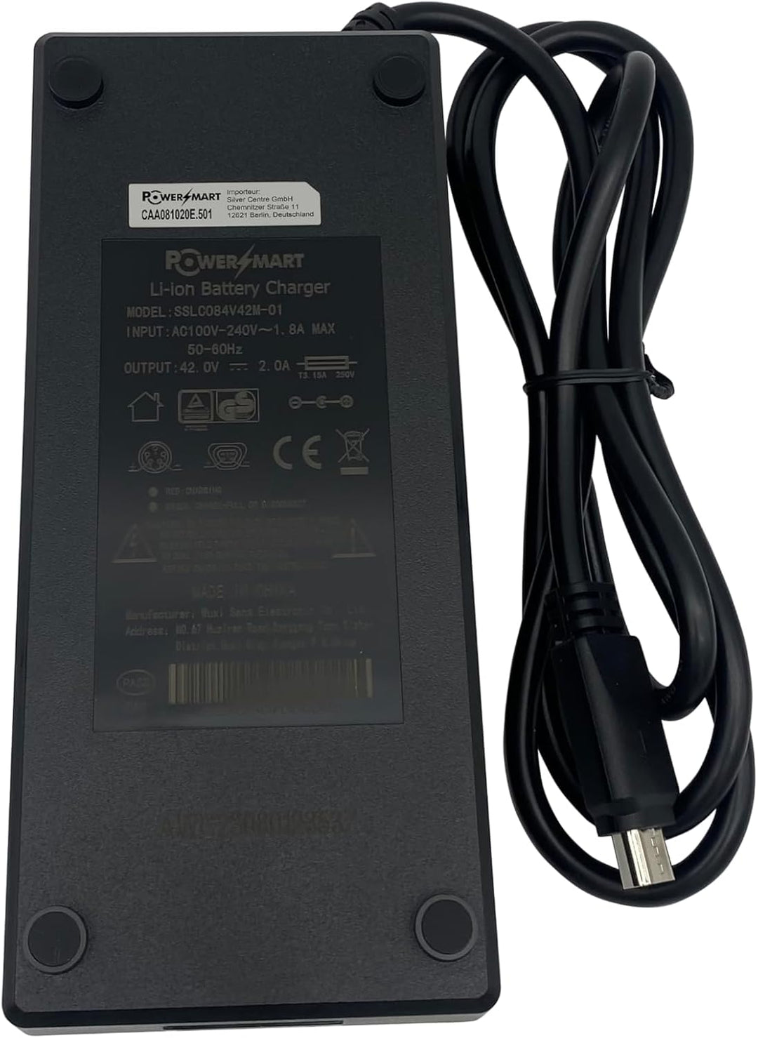 PowerSmart® 42V Ladegerät für Phylion Akkus Typ Joycube JCEB / 36V 2A mit Trapezstecker
