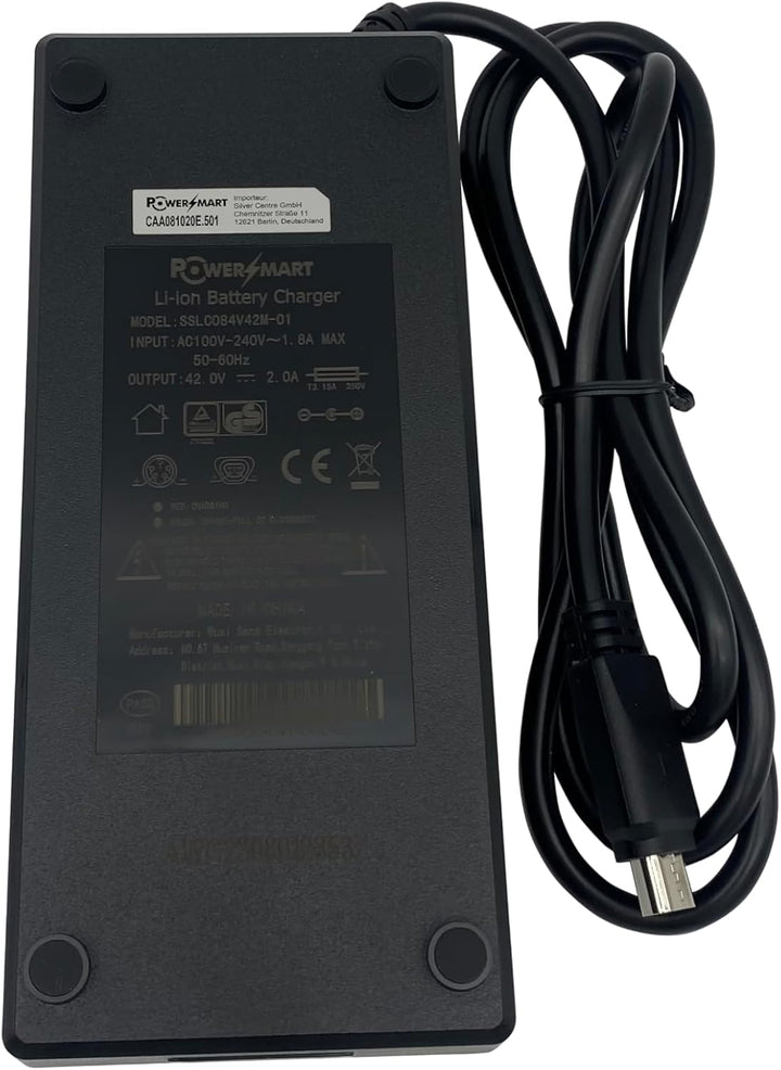 PowerSmart 42V 2,0A Ladegerät Charger Ersatz für SSLC084V42XH Trapezoid 5pin 36V Phylion Akkus Lithi