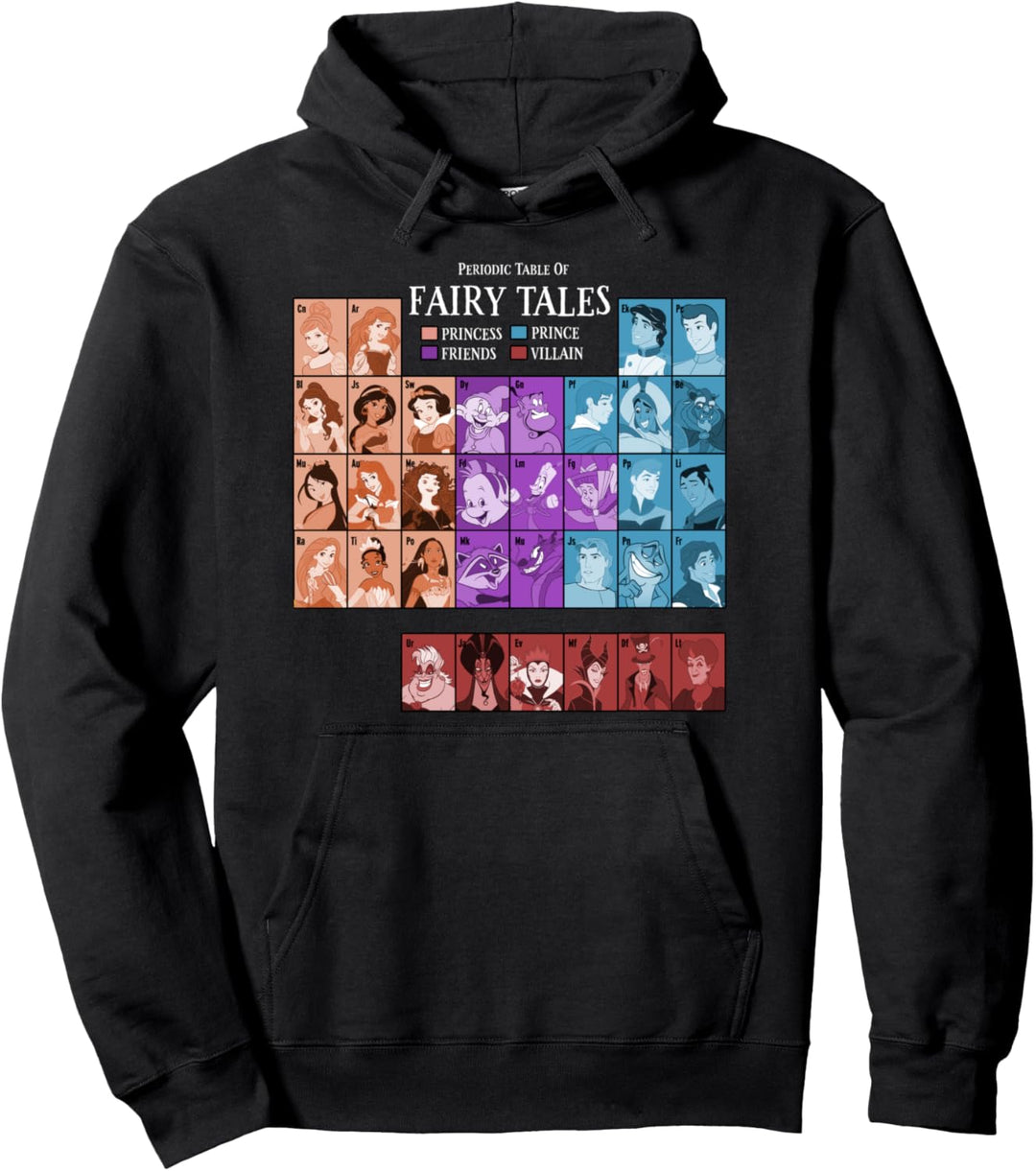 Disney Princess Periodic Table Of Fairy Tales Group Pullover Hoodie