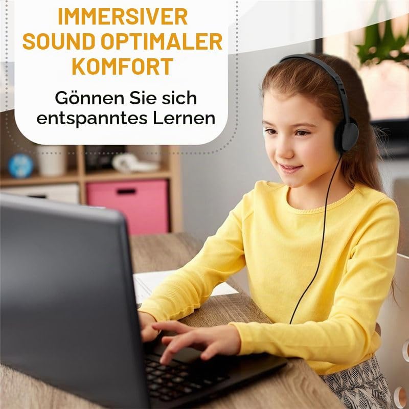 20 Pack Kabelgebundene Kopfhörer für Klassenzimmer, On-Ear Kopfhörer, Klarer Klang, Stereo Headset 3