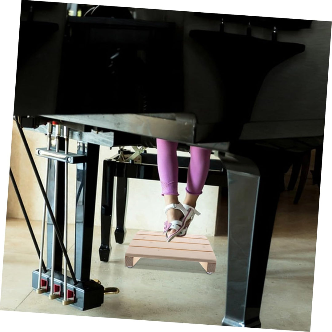 TOYANDONA Klavierhocker Aus Holz Für Junge Mädchen Ergonomische Fussstütze Für Schreibtisch Anfänger