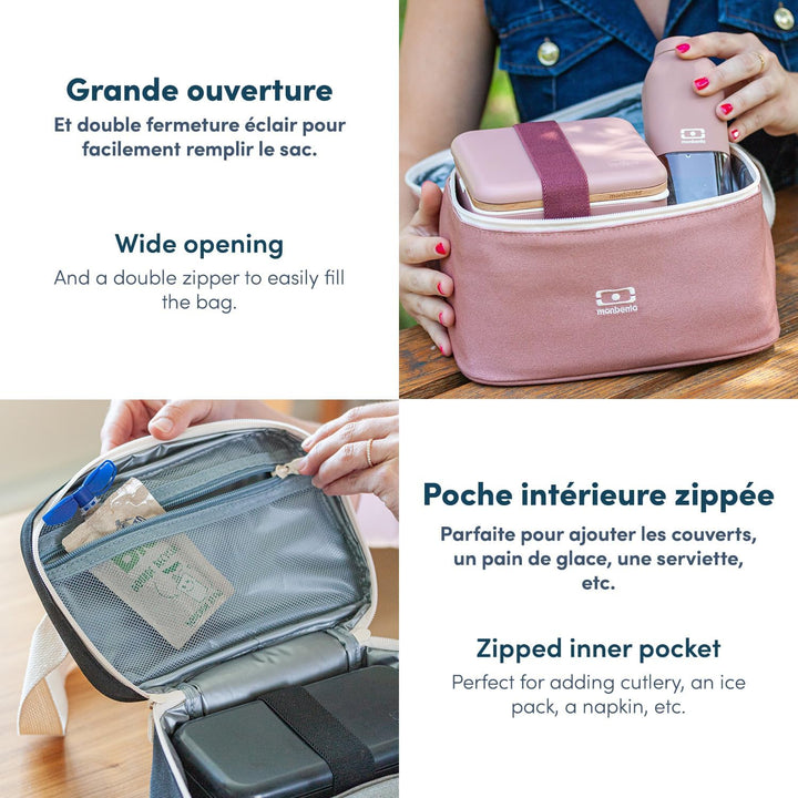 monbento - Kleine Kühltasche für Unterwegs Arctic grün Natural - Lunch Tasche für Lunchbox, Trinkfla