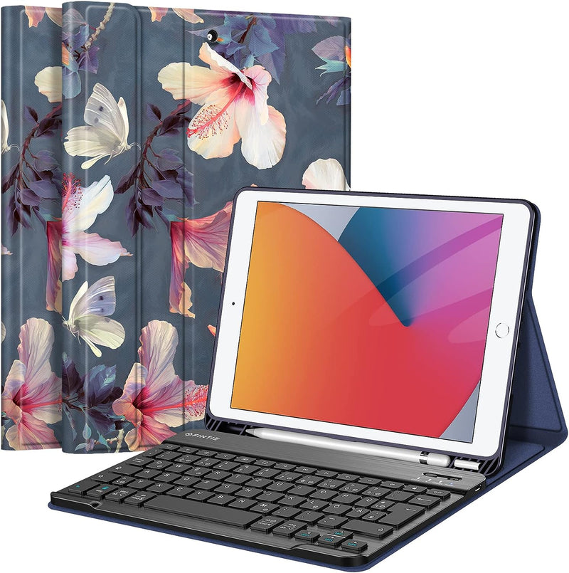 Fintie Tastatur Hülle für iPad 10.2 Zoll (9/8/ 7 Generation - 2021/2020/2019), Schutzhülle mit TPU R