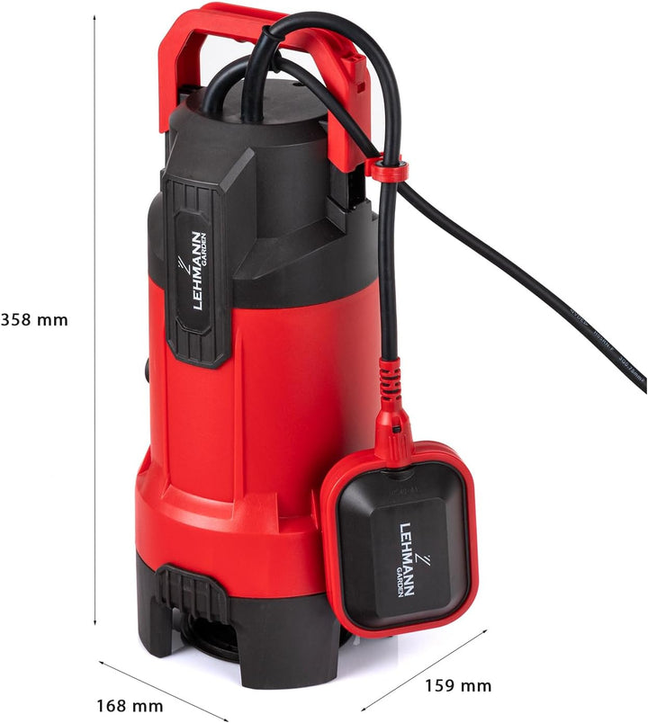 Lehmann Tauchpumpe für Schmutz- und Reinwasser, (750 W, Förderleistung 13.500 l/h, max. Förderhöhe 1