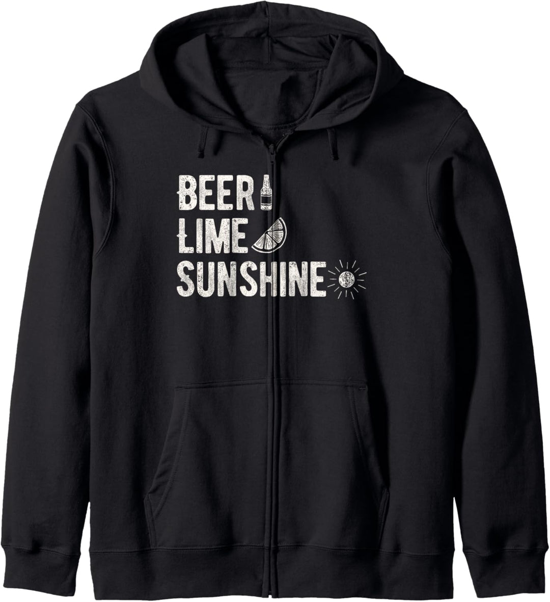 Beer Lime Sunshine Text Icon Stack Kapuzenjacke