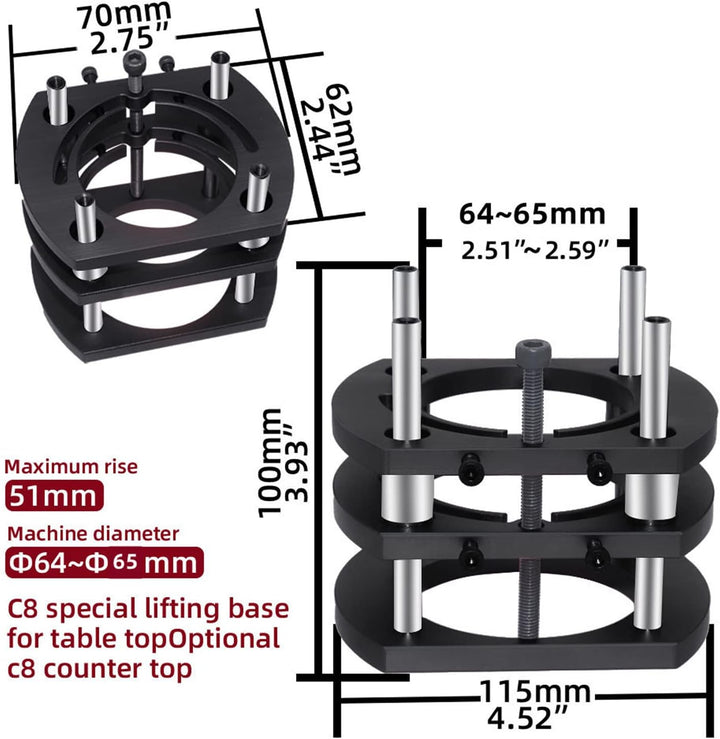 Router-Lift-Basis, Router-HebebüHne, 4 Kiefer Hubsystem für MetallfräStische Werkzeug zum Anheben De