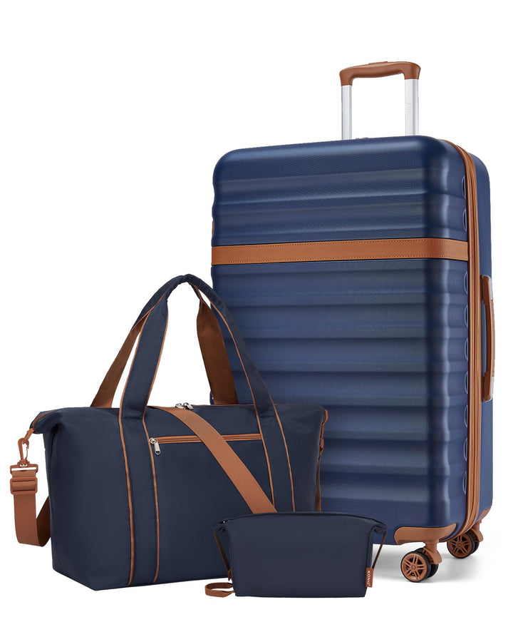 KONO Reisekoffer 3er Set, Erweiterbar Hartschalenkoffer Gross mit 4 Rollen und TSA Schloss, leichte