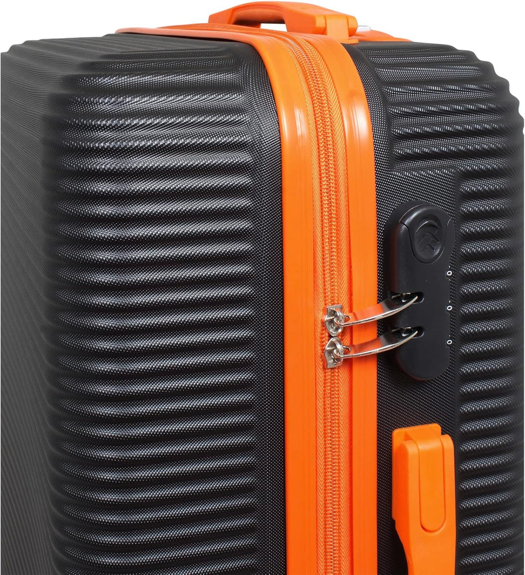 Trendyshop365 Handgepäck klein Hartschale Santorin 55cm, 37 Liter, 4 Rollen, Zahlenschloss, schwarz-