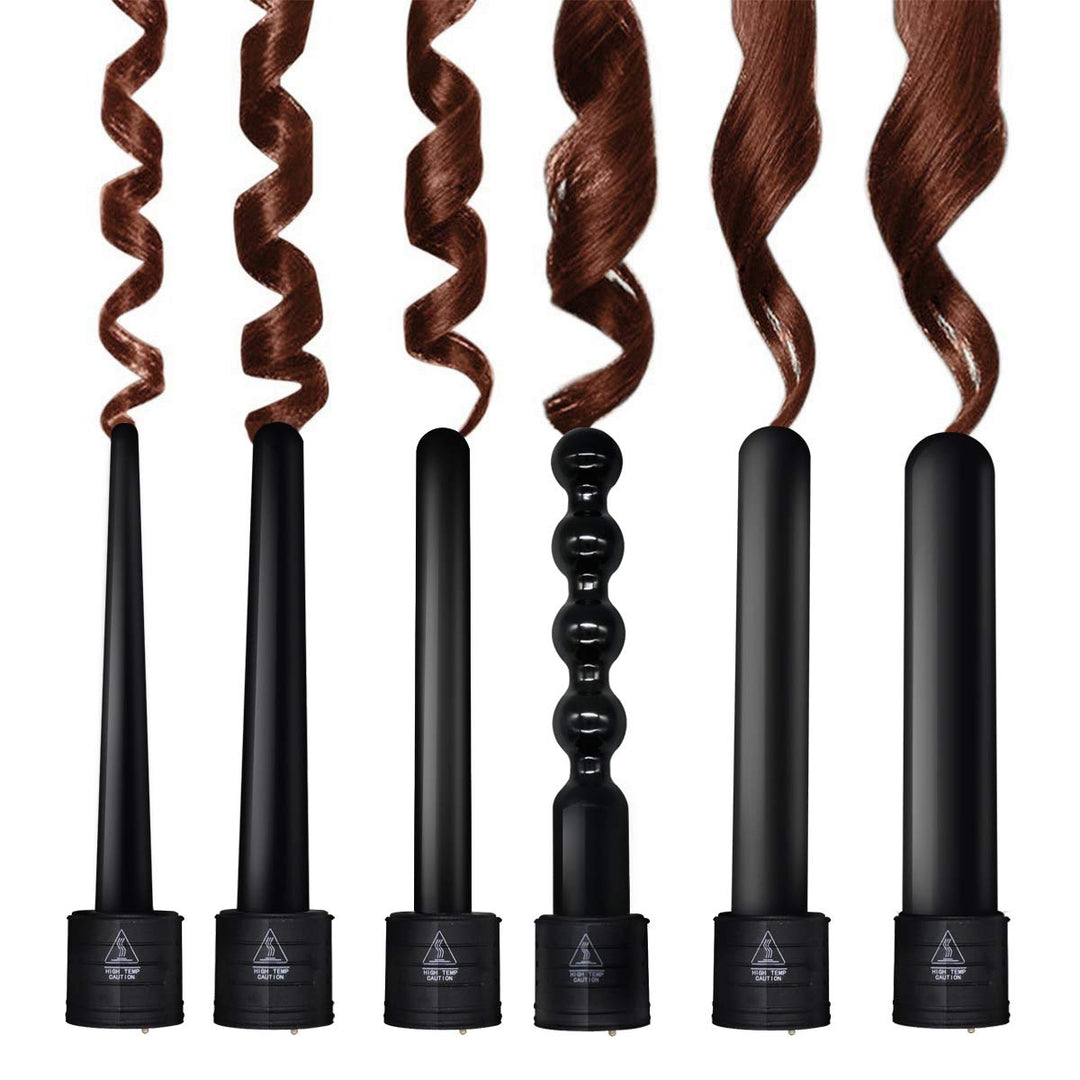 MENQANG Lockenstab 6 in 1, Lockenstab Hair Curler Multifunktions Austauschbarer Keramikbeschichtung