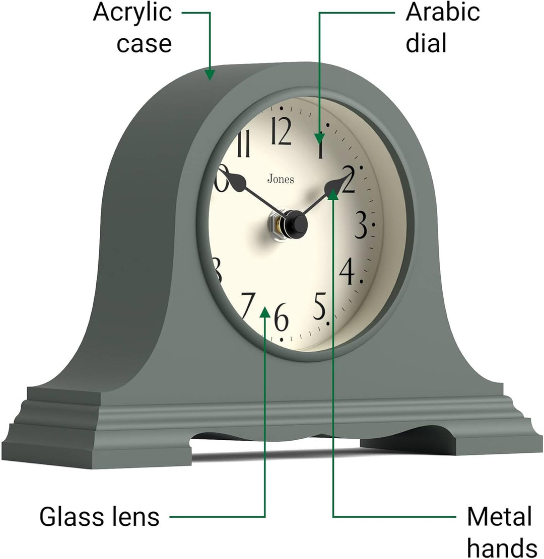 JONES CLOCKS® Speakeasy kaminuhr | Klassisches Design des napoleonhutes | Grün | Zeitgenössischer kl