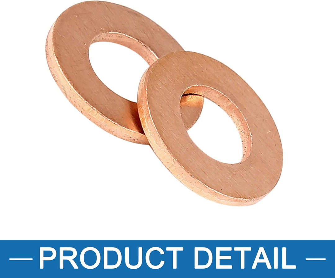 A ABSOPRO 20 Stück Kupfer Scheibe Ersatz 8 x 16 x 1.5mm Flache Dichtung Ring