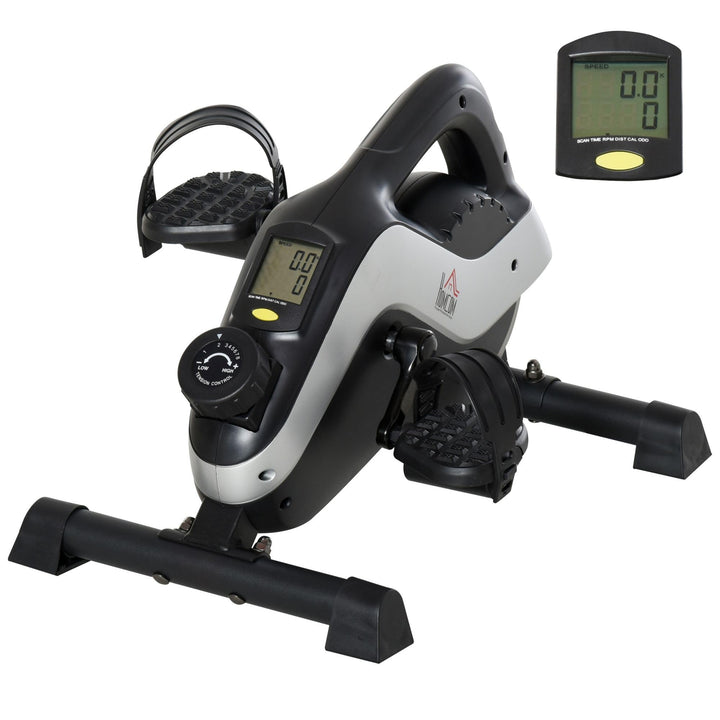 HOMCOM Mini Heimtrainer Pedaltrainer für Beintraining Pedal-Trainer mit LCD-Display Befestigungsgurt