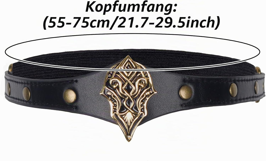 keland Stirnband Wikinger Leder Mittelalter Kopfschmuck für Damen Herren Halloween Cosplay Mittelalt