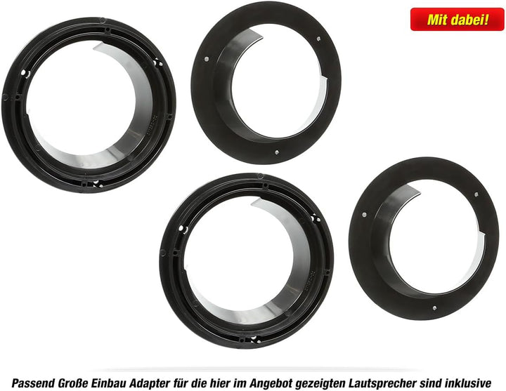 Mediadox Front/Heck 16,5cm/165mm Auto Lautsprecher/Boxen/Speaker Komplett-Set von Kenwood kompatibel