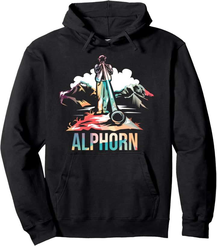 Schweiz Alphorn Naturhorn Pullover Hoodie