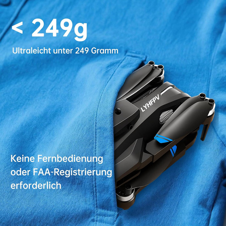 Drohne mit 4K Kamera,40 Minuten Flugzeit, für Erwachsene und Anfänger,Faltbare WIFI Mini RC Quadroco