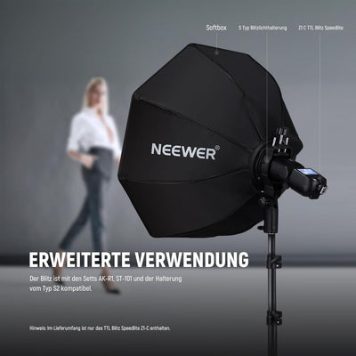 NEEWER Z1-C TTL Blitzgerät Speedlite Rundkopf Blitzlicht für Canon DSLR Kameras, 76Ws 2,4G 1/8000s H