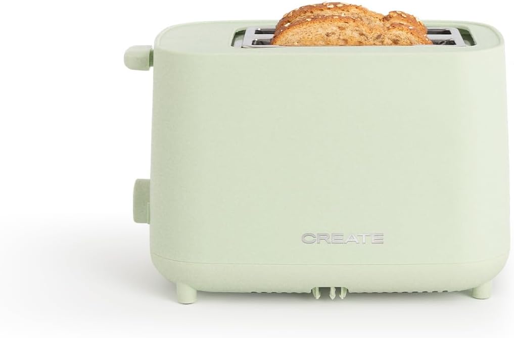 CREATE/TOAST STUDIO/Toaster Pastellgrün / 6 Leistungsstufen, Krümelschublade, Thermostat, Auftauen,