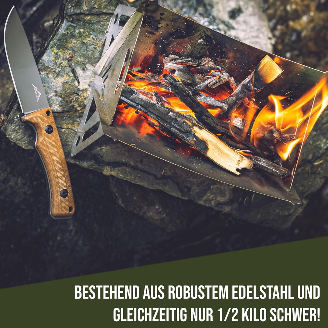 SK Wild Ones® Faltbarer Barbecue Camping Grill mit Tragetasche - holzkohlegrill edelstahl - Portable