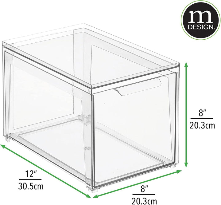 mDesign Aufbewahrungsbox mit Schublade – flache Schubladenbox aus Kunststoff zur Schuhaufbewahrung –