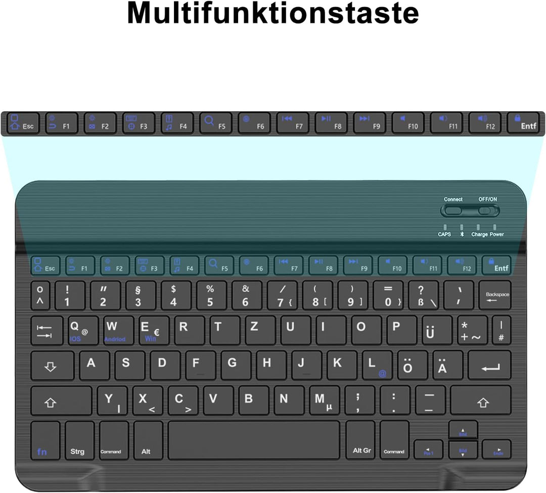 Tastatur Hülle für iPad Air 2019(3. Gen)，iPad 9.Gen,8.Gen, 7.Gen 2021/2020/2019 (10.2), iPad Pro 10,