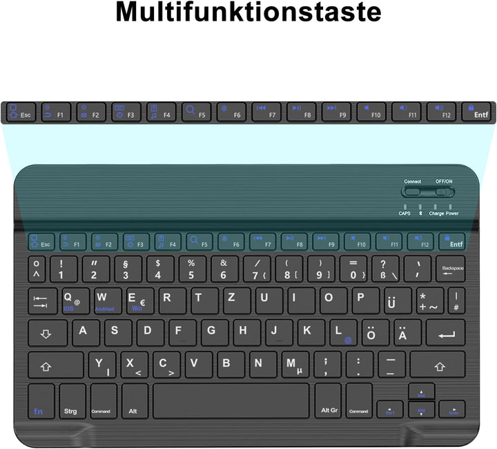 Tastatur Hülle für iPad Air 2019(3. Gen)，iPad 9.Gen,8.Gen, 7.Gen 2021/2020/2019 (10.2), iPad Pro 10,