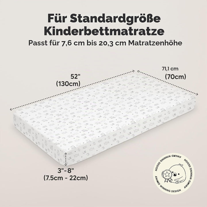 Bio-Spannbettlaken für Kinderbetten - 70x140 Atmungsaktive Jersey Baumwoll Baby Bettlaken, Spannbett