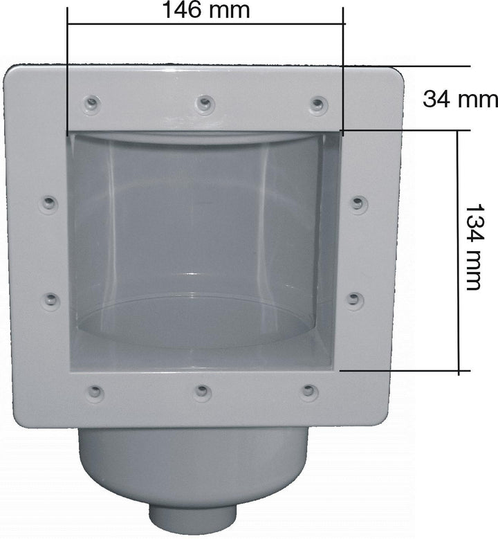 SPIRATO Skimmer für Stahlwandbecken inkl. Einlaufdüse, Saugkorb und Schlauchanschluss