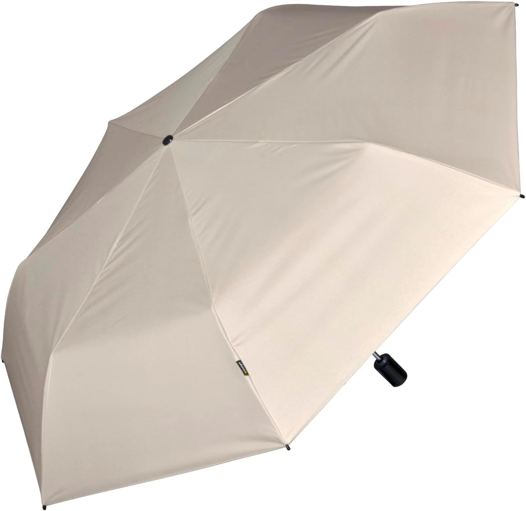 Knirps Taschenschirm Slim Duomatic Auf-Zu-Automatik Beige - Silver Heatshield - Uv-, Hitzeschutz, Be