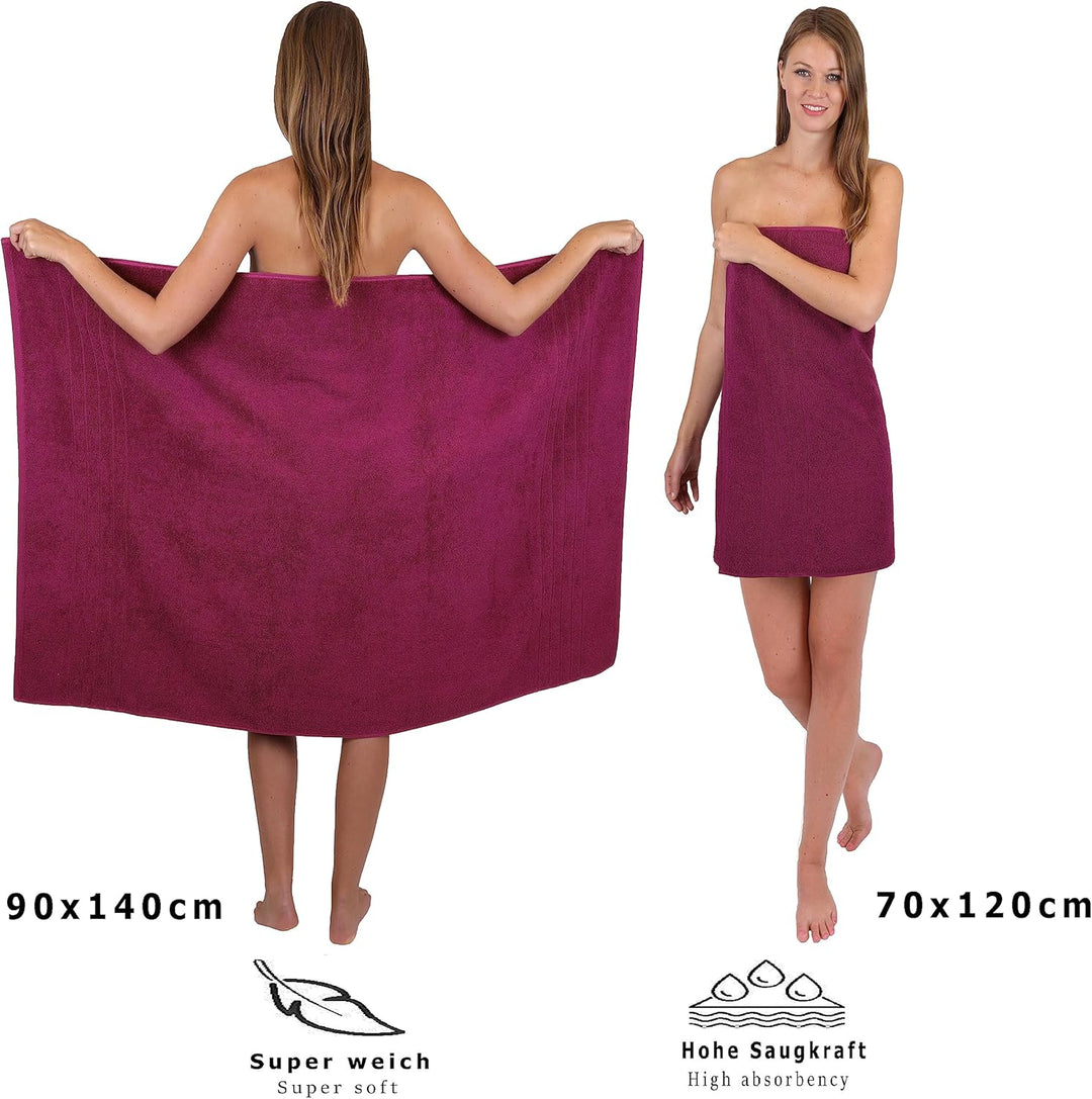 Betz 8er Set Handtücher Handtuch Deluxe 100% Baumwolle 2 Badetücher 2 Duschtücher 2 Handtücher 2 Sei