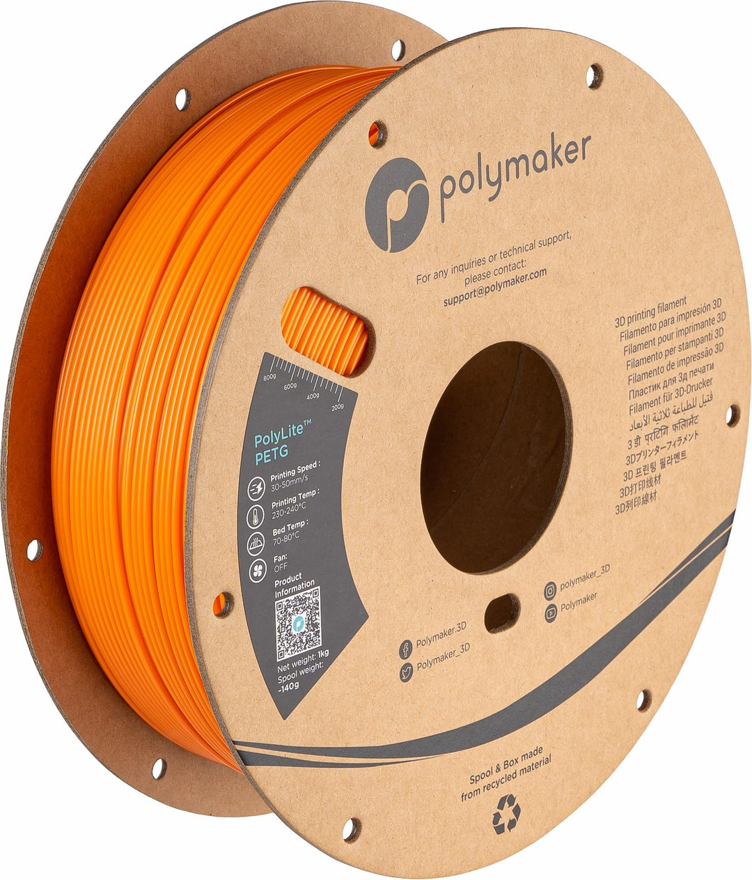 Polymaker PolyLite PETG Orange - 1,75mm - 1kg