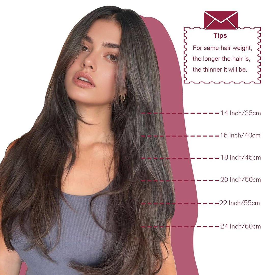 Vivien Echthaar Tressen zum Einnähen Schwarz Balayage 35 cm Extensions Echthaar Tressen Natürlich Sc