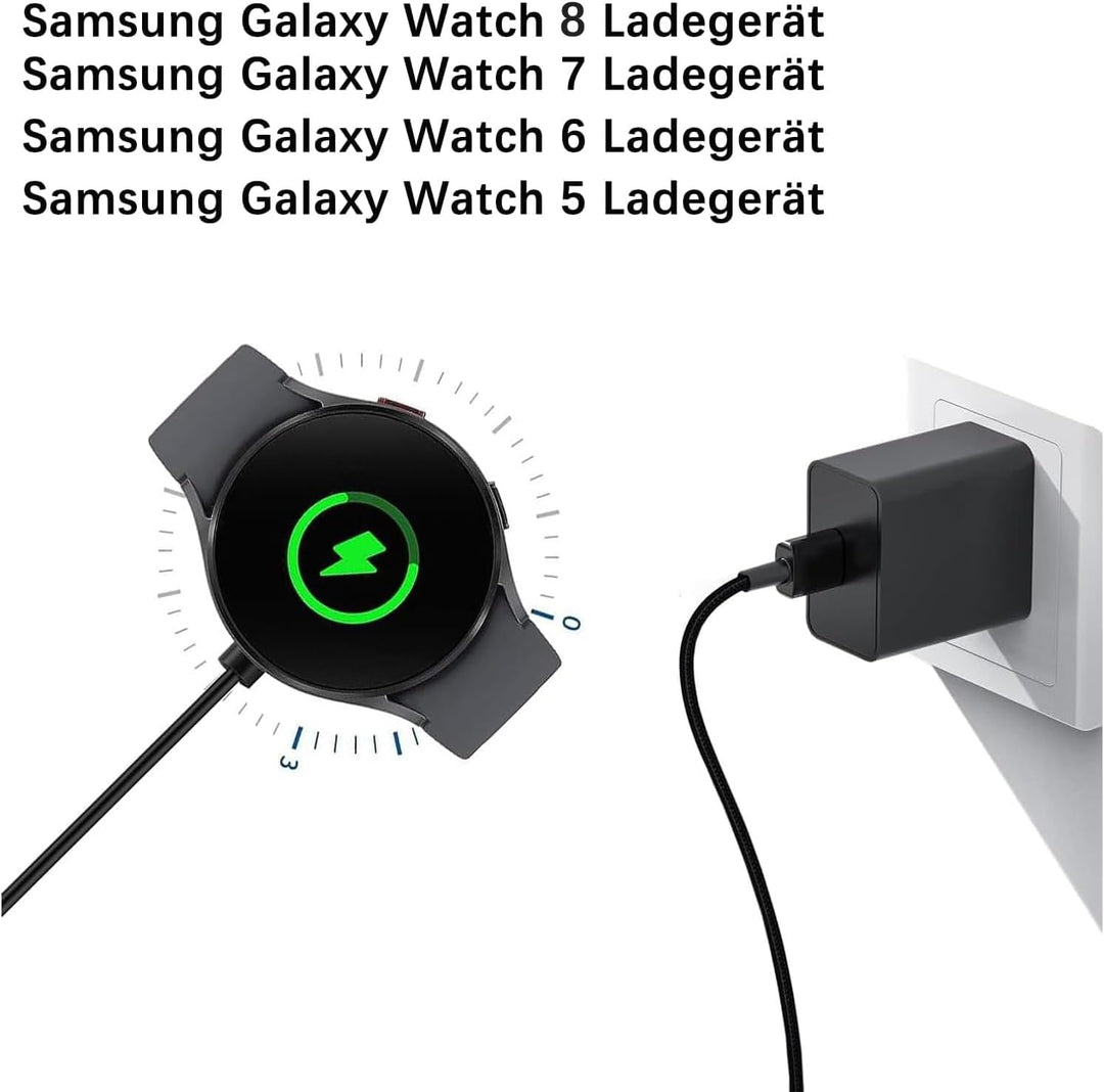 1M Samsung Watch Ladegerät für Samsung Galaxy Watch 8/7/6/Ultra, 8/6/4 Classic/FE/5/5 Pro/3, Active