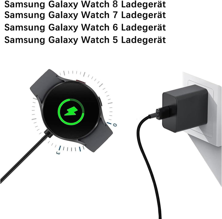1M Samsung Watch Ladegerät für Samsung Galaxy Watch 8/7/6/Ultra, 8/6/4 Classic/FE/5/5 Pro/3, Active