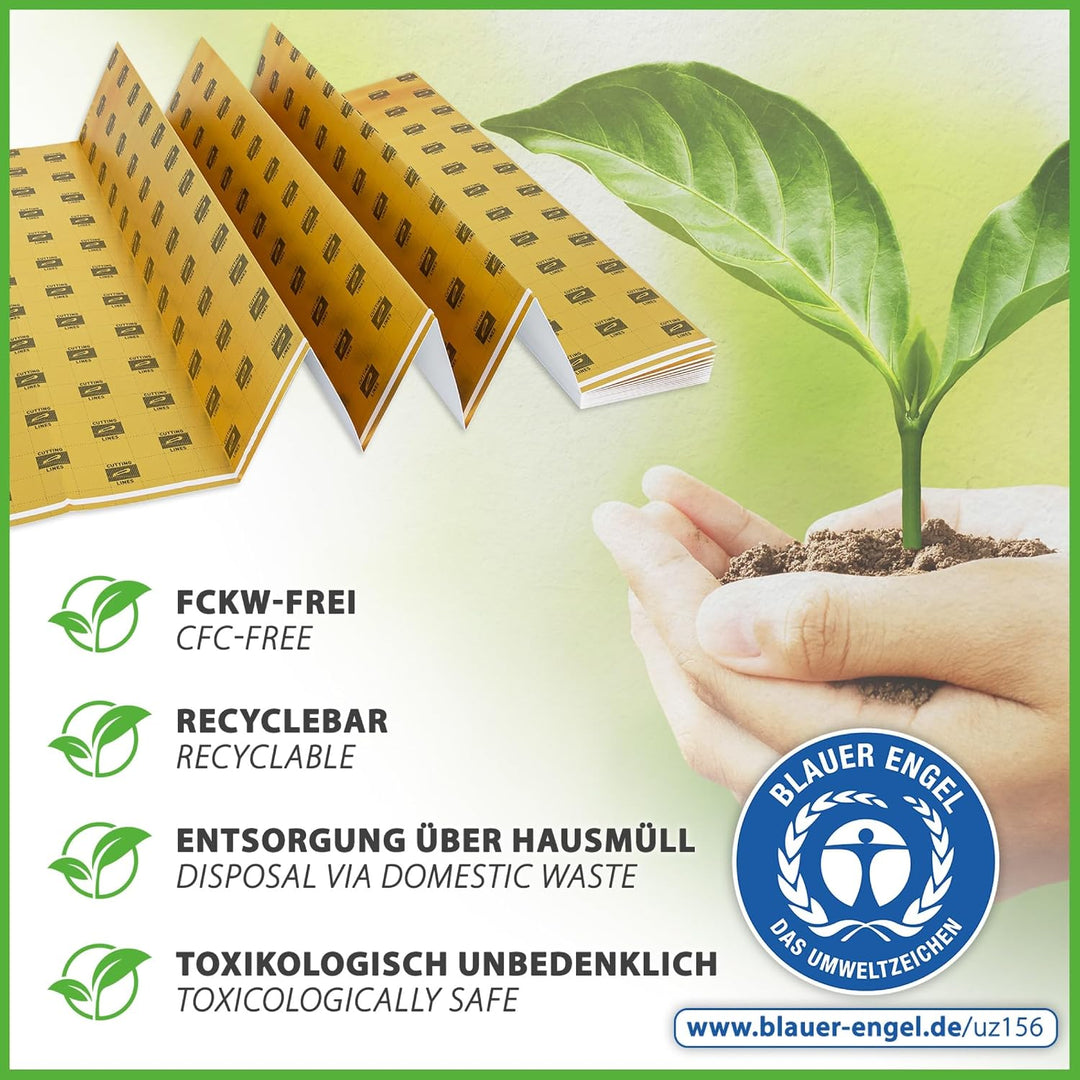 20m² Heizfilm-Unterlage Trittschalldämmung 1,5mm für Vinyl-Bodenbeläge, elastische Designbeläge mit