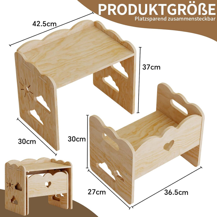 Giklux und Stuhlsets für Kindertisch, Tisch und Stuhl aus Holz, Montessori-Tisch, Montessori-Möbel,