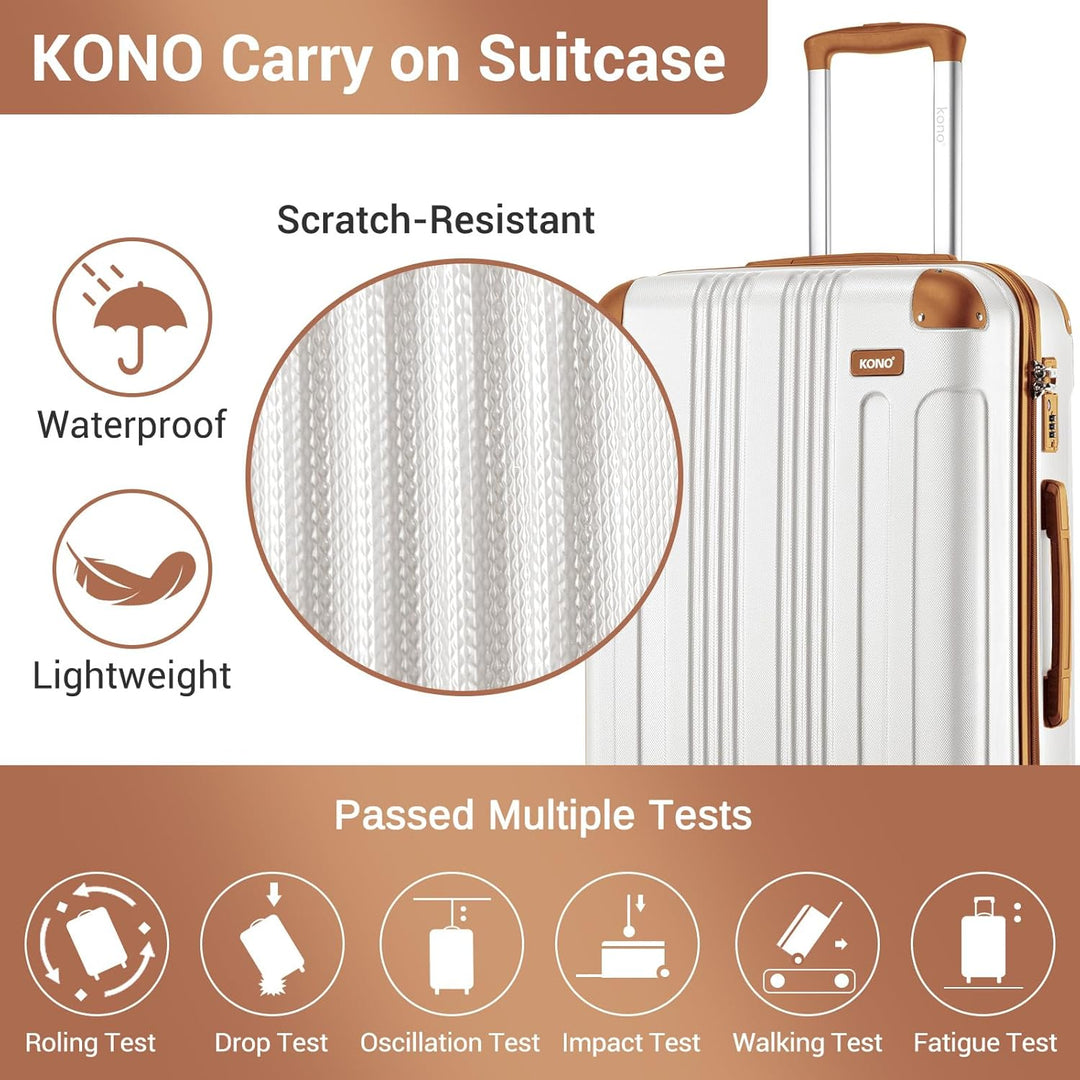 KONO 75cm Koffer XL Gross Hartschale Trolley Rollkoffer Reisekoffer mit 4 Rollen 75x47x29cm (Koffer