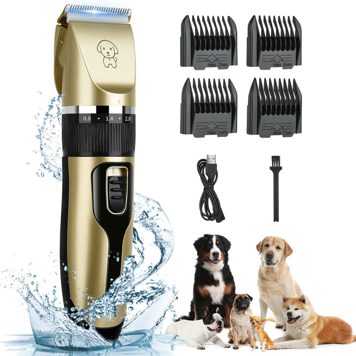 Leise Hundeschermaschine, Profi IPX7 Tierhaarschneidemaschine, Schermaschine Hund, Schnurlosen Haars