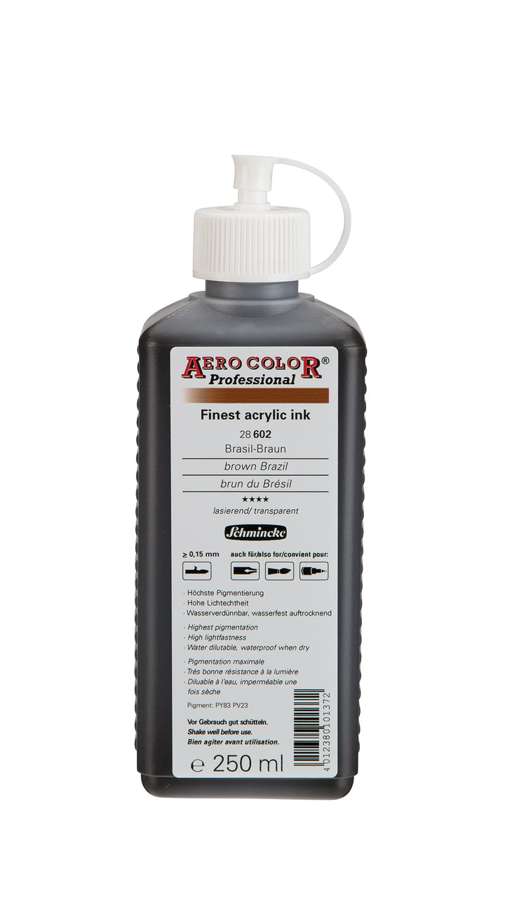 Schmincke - AERO COLOR Professional, Brasil-Braun 250 ml, 28602027, feinst-flüssige, farbstarke Acry
