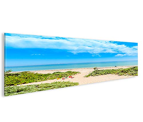 islandburner Bild Bilder auf Leinwand Strand und Meer Panorama XXL Poster Leinwandbild Wandbild Deko
