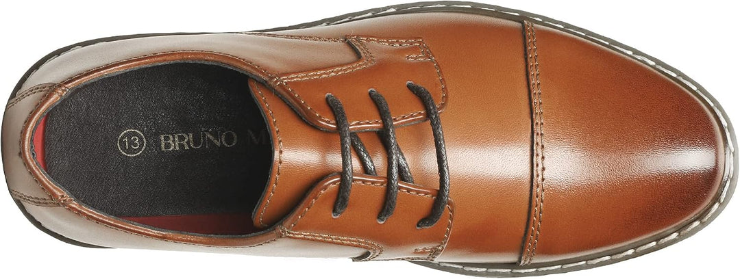 Bruno Marc Schnürhalbschuhe Jungen Anzugschuhe Derby Oxford Hochzeit Party Schuhe 28 EU Braun, 28 EU